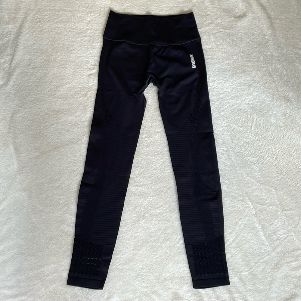 Gymshark black perforated leggings. Size medium. Brand new.